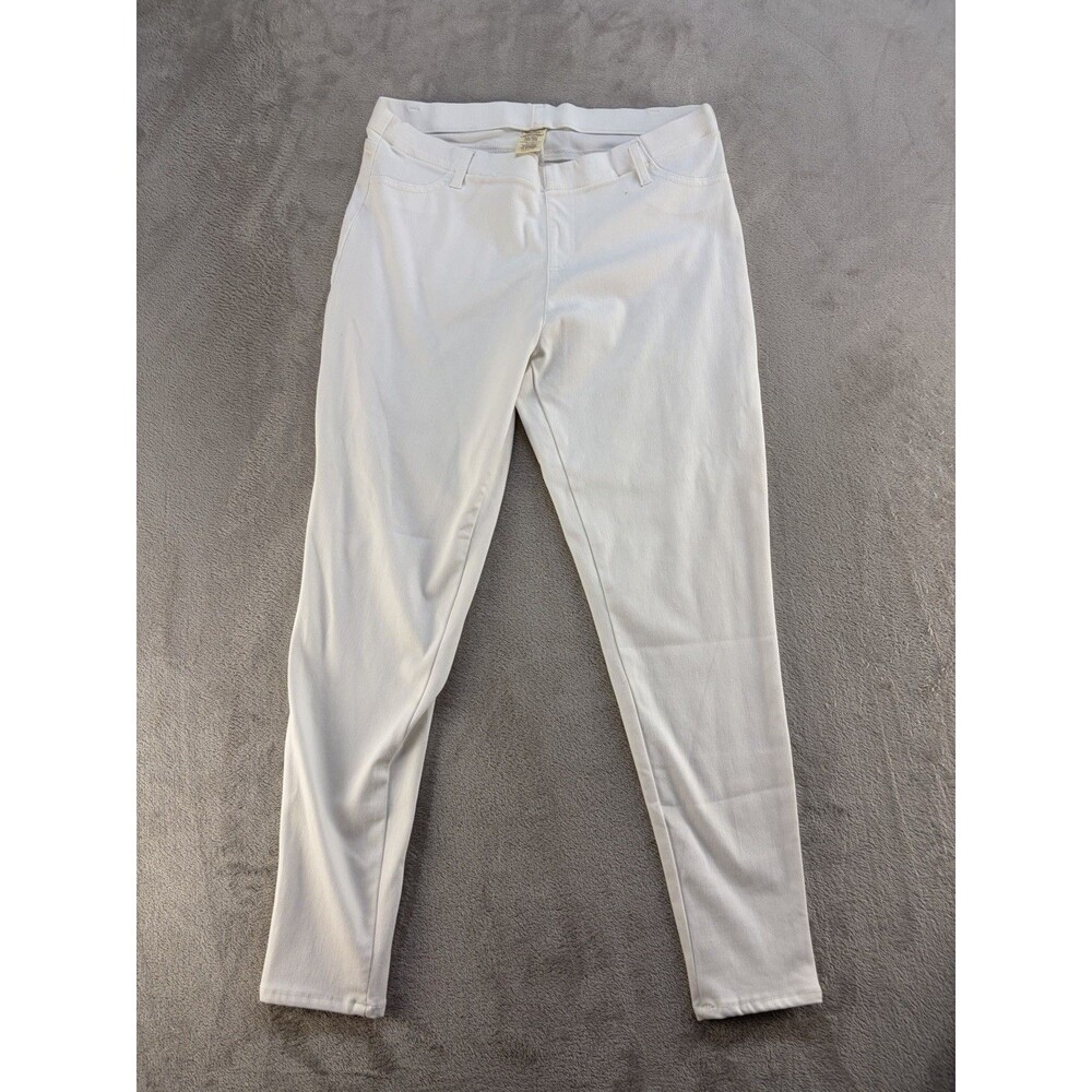 Faded Glory Pull on Pants Womens XL White Tapered Classic Stretch 16-18